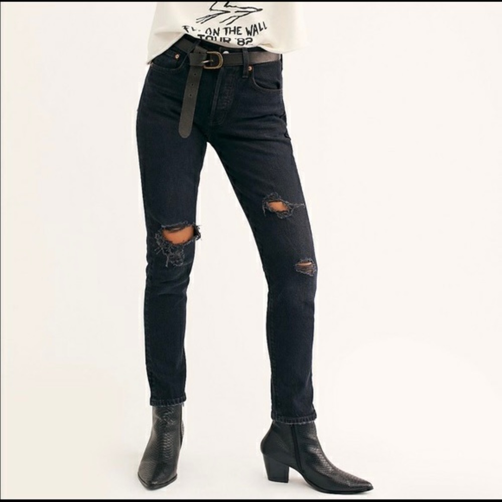 Levis 501 Distressed Skinny Jeans